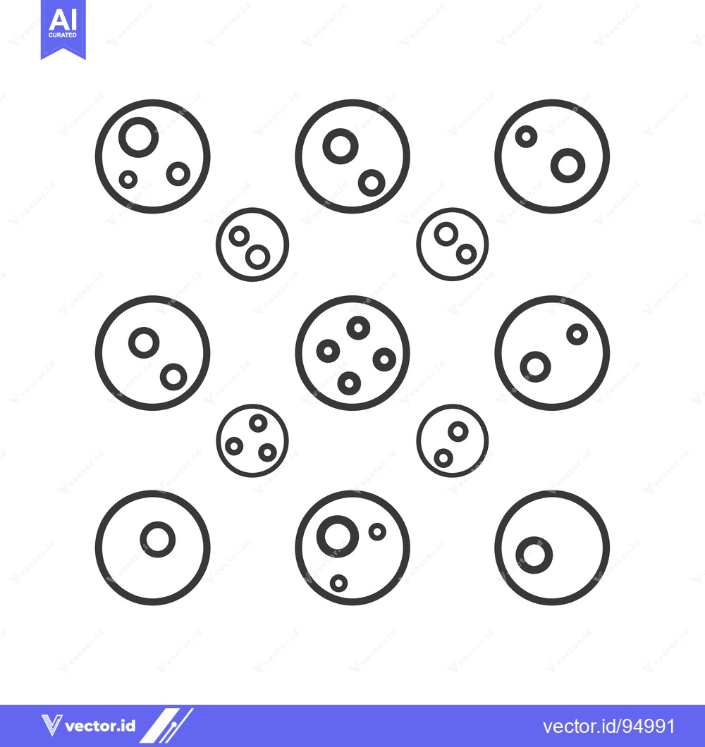 Premium Vector dari Set of Black Outline Circle Icons with Different Numbers of Small Circ