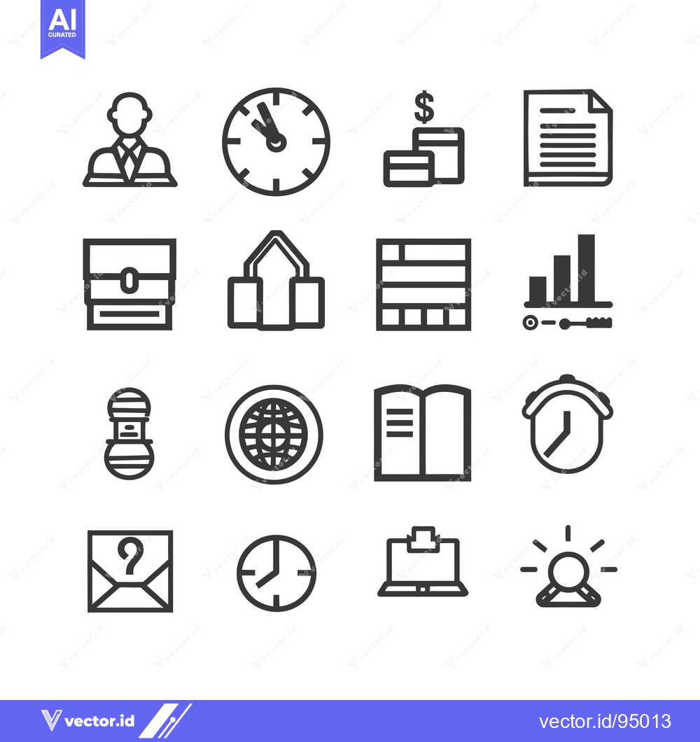 Premium Vector dari Set of Business and Finance Icons in Line Style