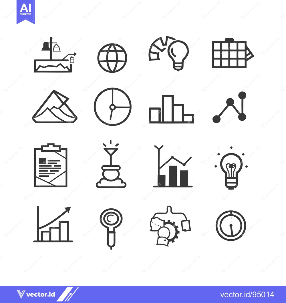 Premium Vector dari Set of Business and Finance Line Icons
