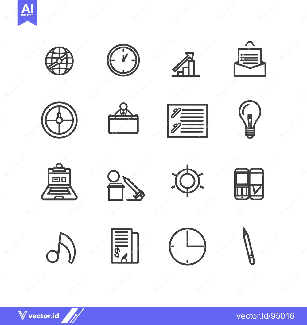 Premium Vector of Set of Business and Finance Outline Icons