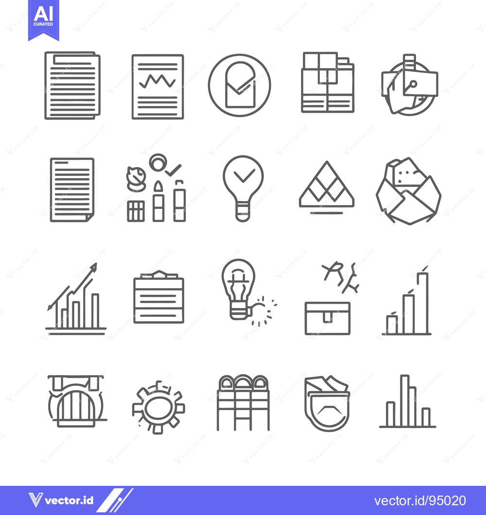 Premium Vector of Set of Business, Finance, and Strategy Related Line Icons