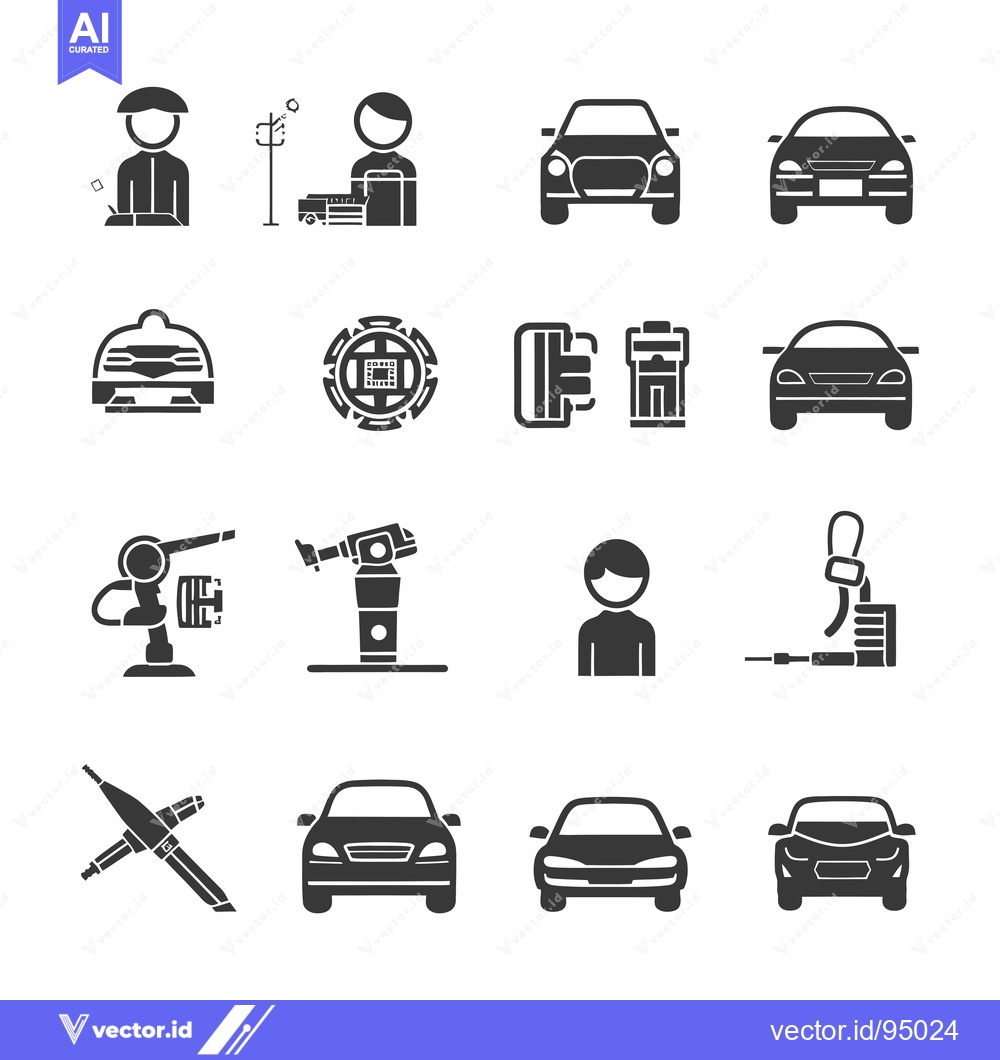 Premium Vector dari Set of Car and Automotive Related Icons