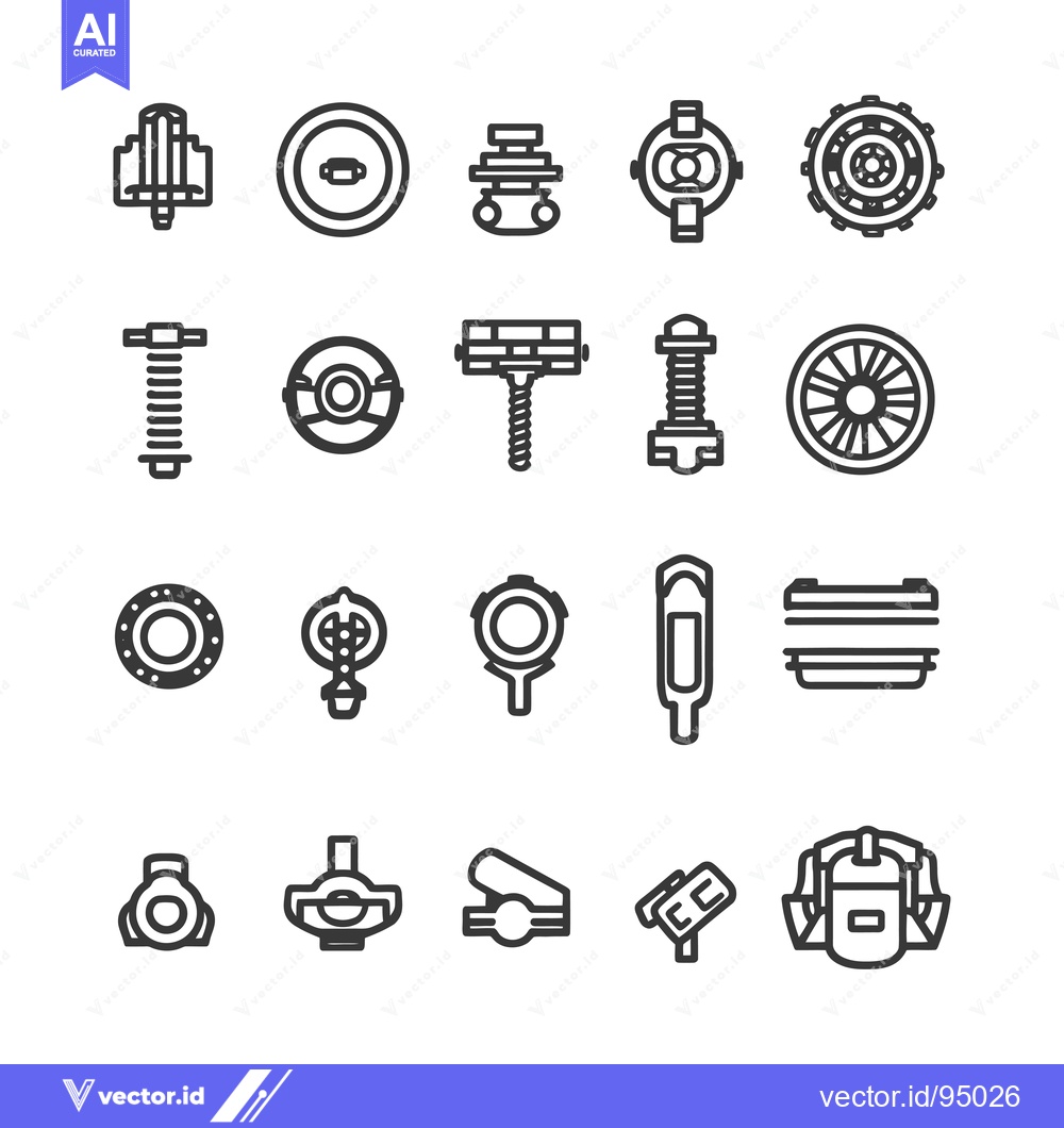 Premium Vector of Set of Car Part Line Icons