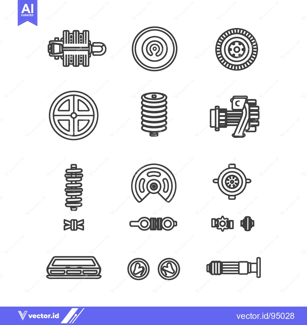 Premium Vector of Set of Car Parts Line Icons