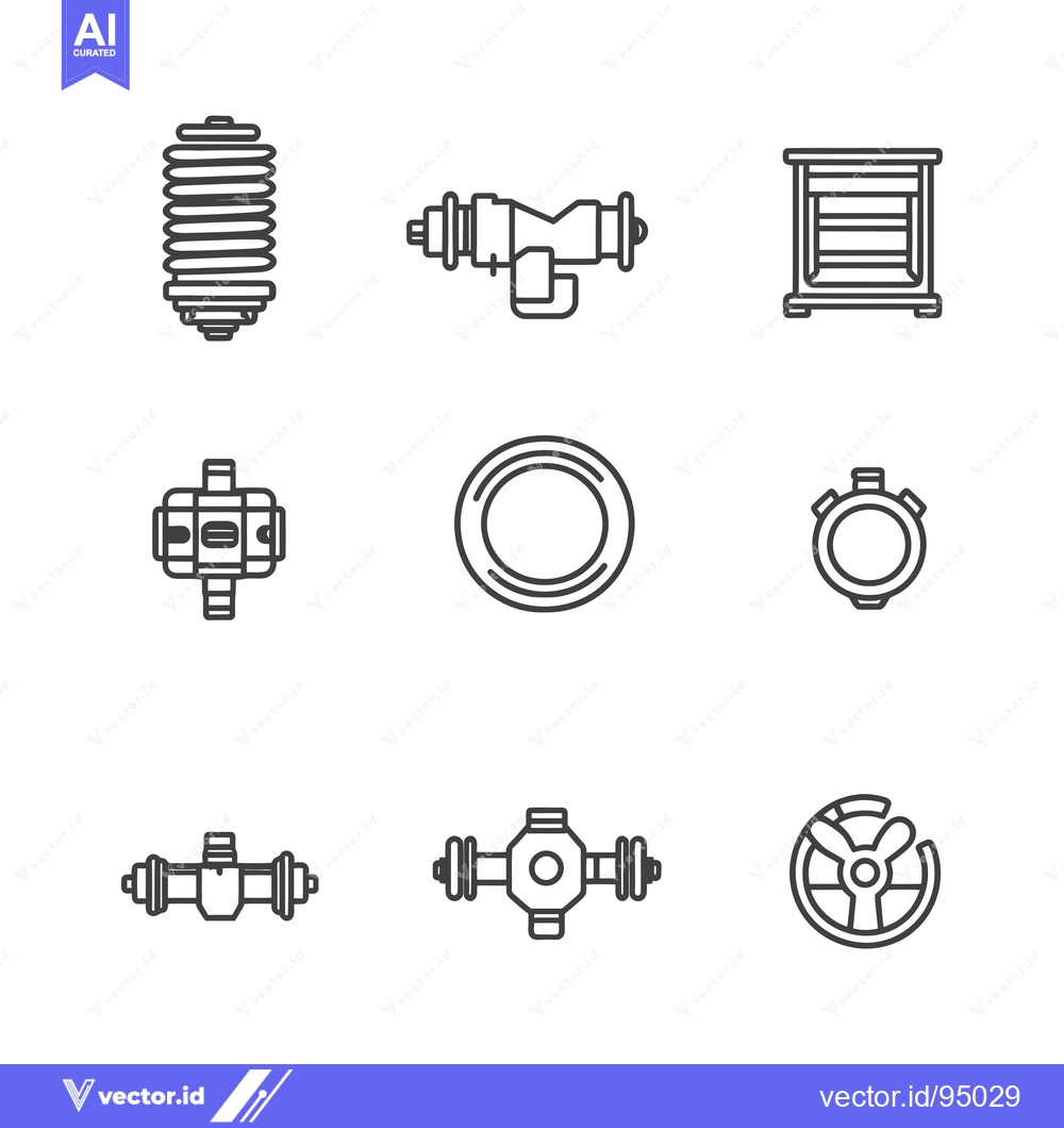 Premium Vector of Set of Car Parts Line Icons