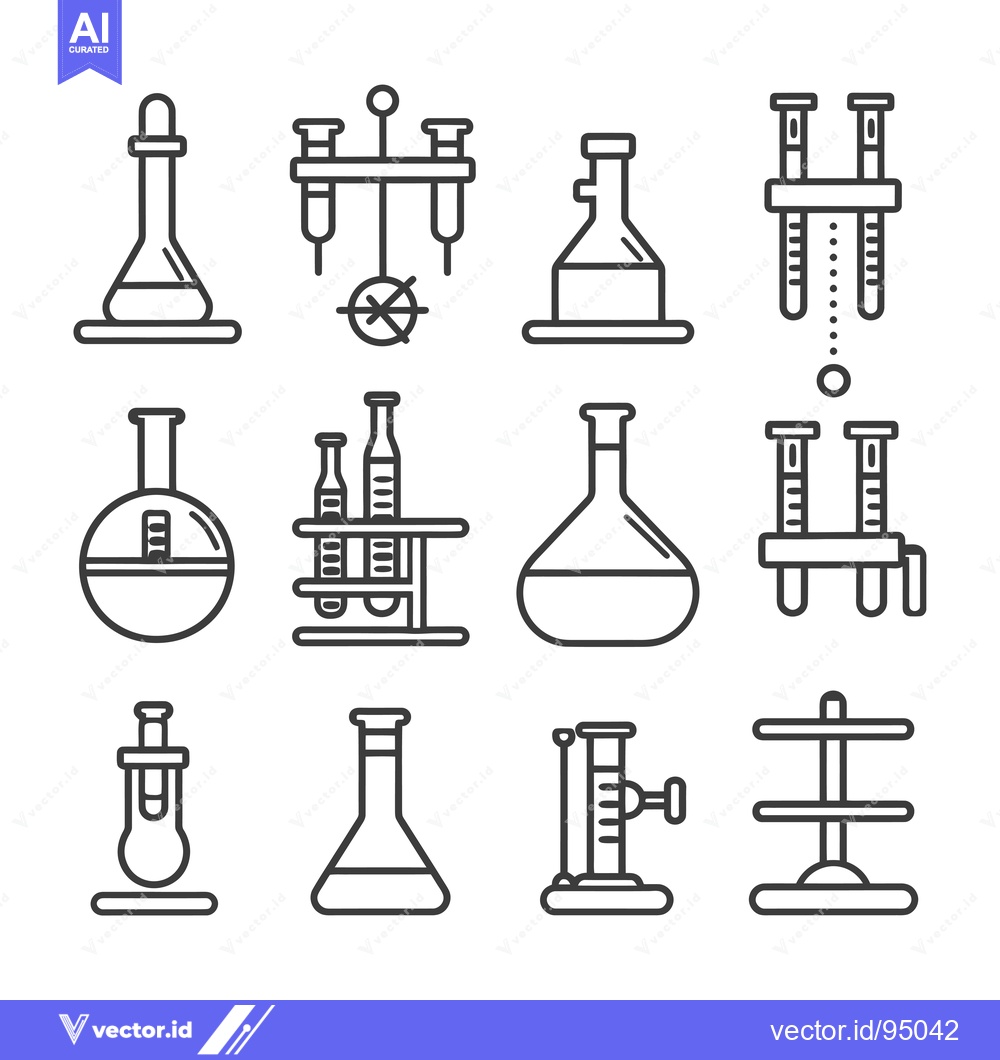Premium Vector dari Set of Chemistry Laboratory Glassware Icons