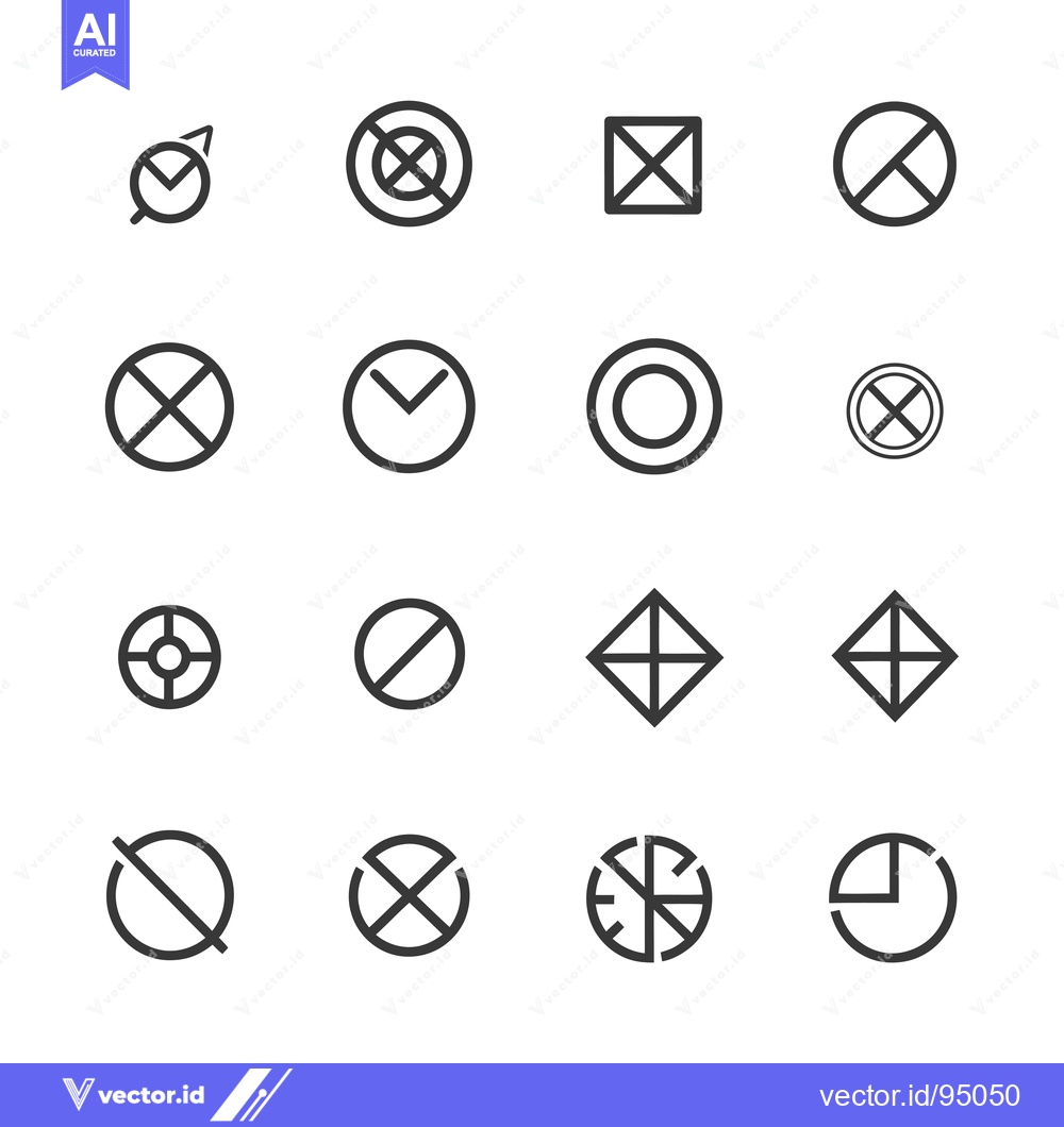 Premium Vector of Set of Circular and Square Graphic Design Elements with Geometric Shap
