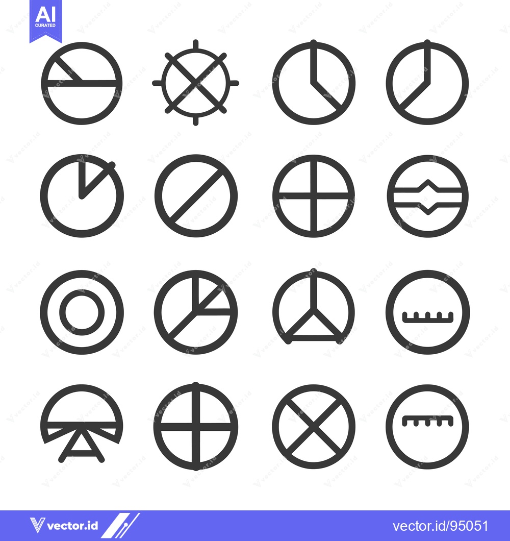 Premium Vector of Set of Circular Geometric Shape Icons