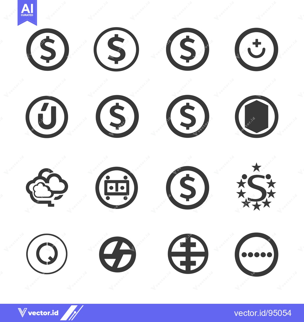 Premium Vector dari Set of Circular Icons with Various Symbols and Designs