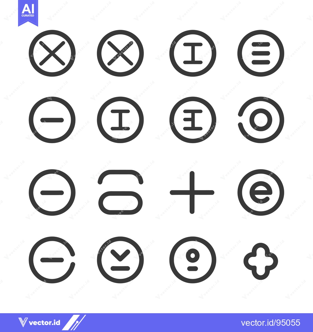 Premium Vector of Set of Circular Icons with Various Symbols Inside