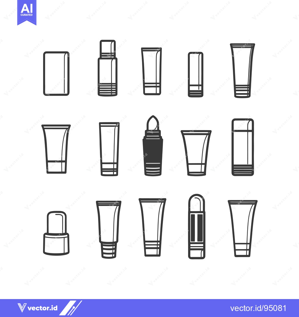 Premium Vector of Set of Cosmetic Tube Containers and Bottles