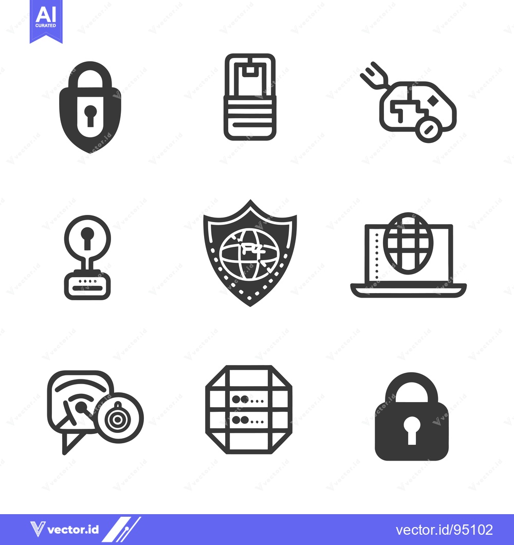 Premium Vector dari Set of Cybersecurity and Data Protection Icons