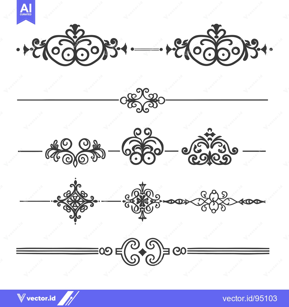 Premium Vector dari Set of Decorative Ornamental Elements for Design and Decoration