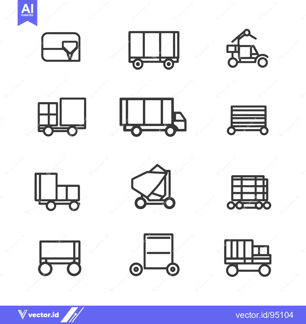 Premium Vector of Set of Delivery and Logistics Related Line Icons