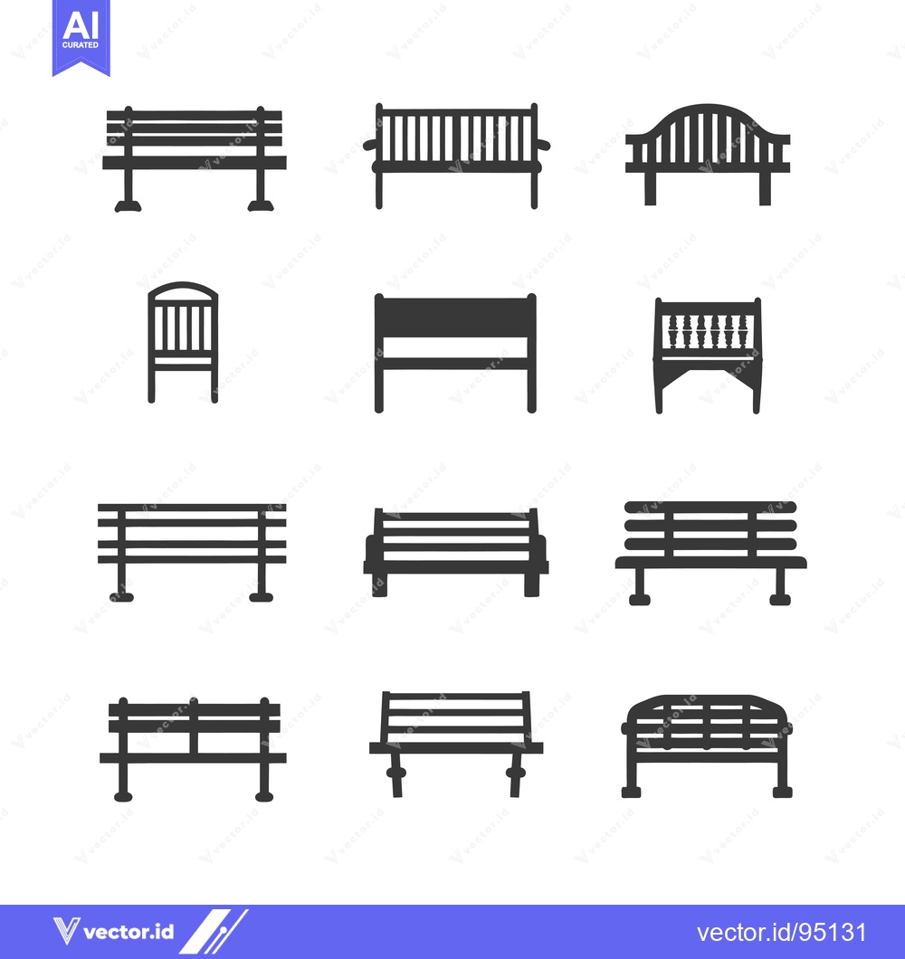 Premium Vector of Set of Different Styles of Outdoor Benches