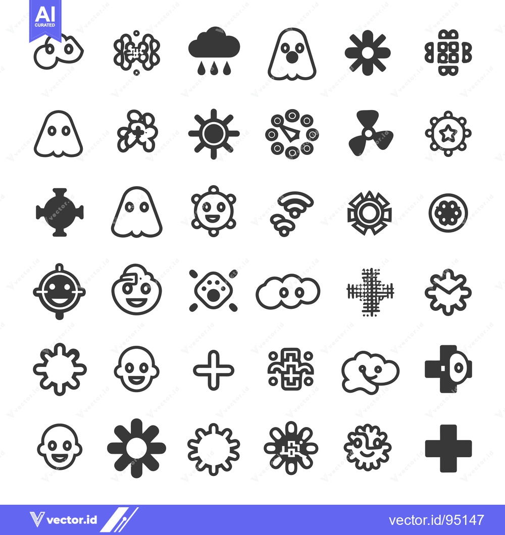 Premium Vector of Set of Diverse Icons Depicting Various Symbols and Characters