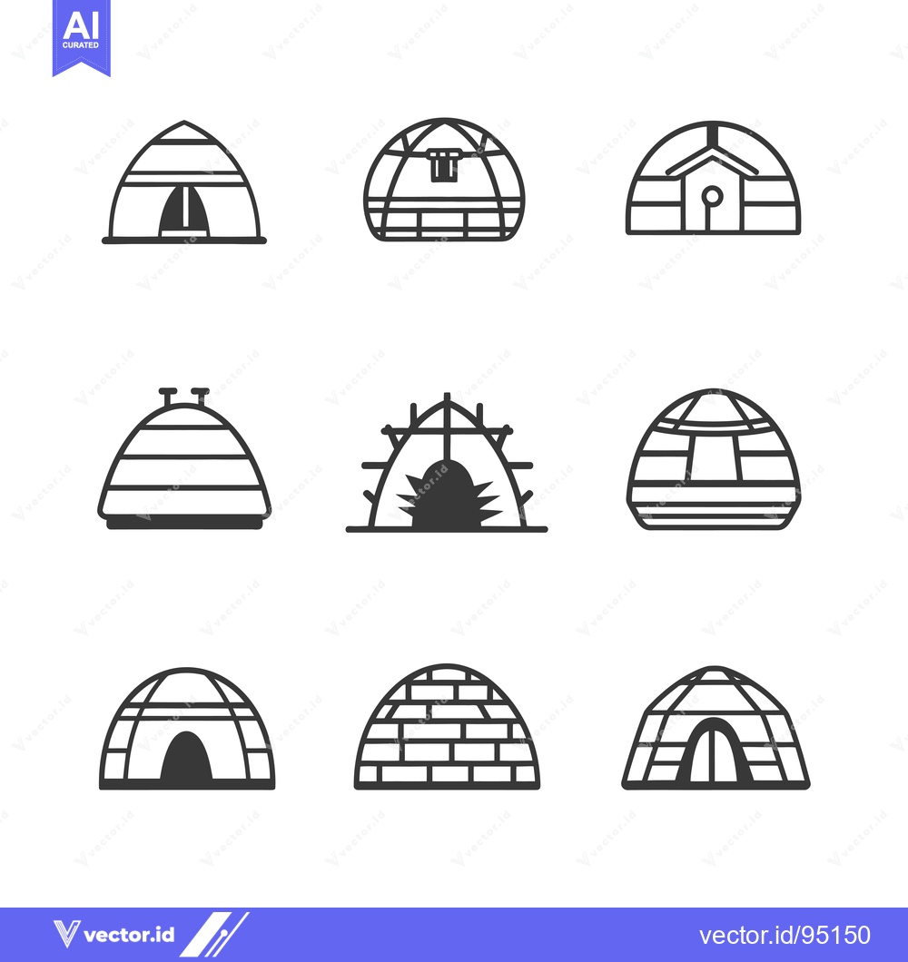 Premium Vector of Set of Domed Shelter Icons