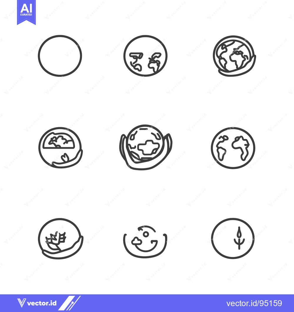 Premium Vector dari Set of Earth and Environment Line Icons