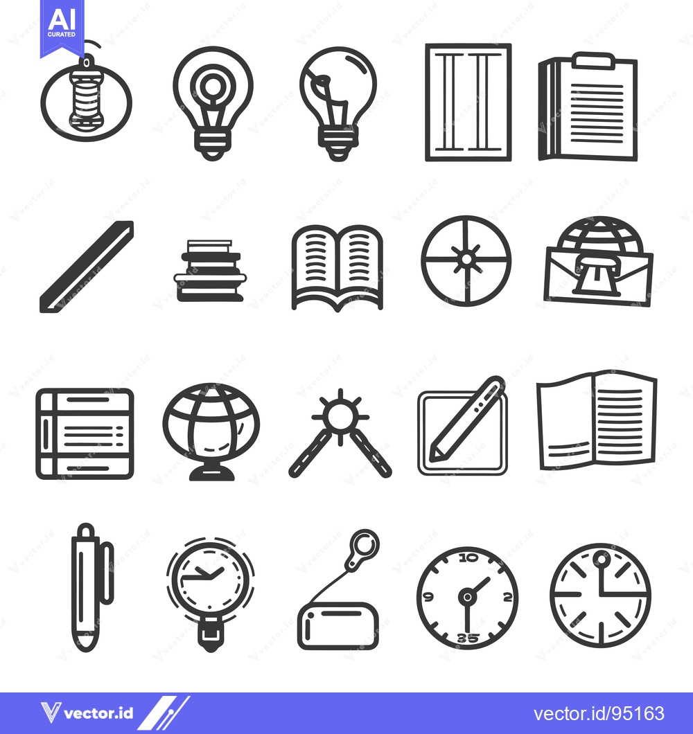 Premium Vector of Set of Education and Knowledge Related Icons
