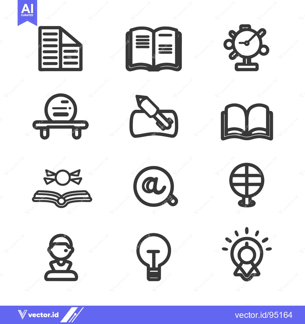 Premium Vector dari Set of Education, Knowledge and Learning Icons