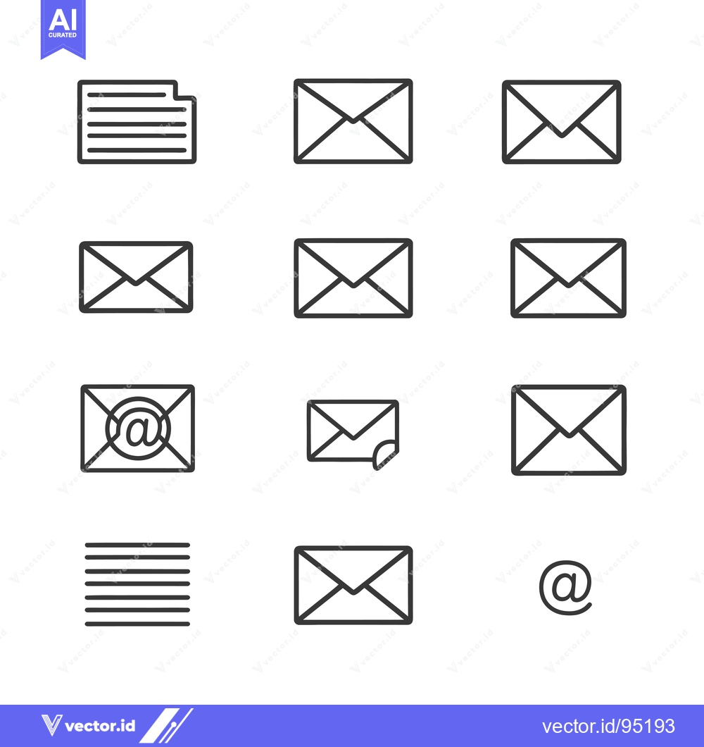 Premium Vector dari Set of email icons in various styles