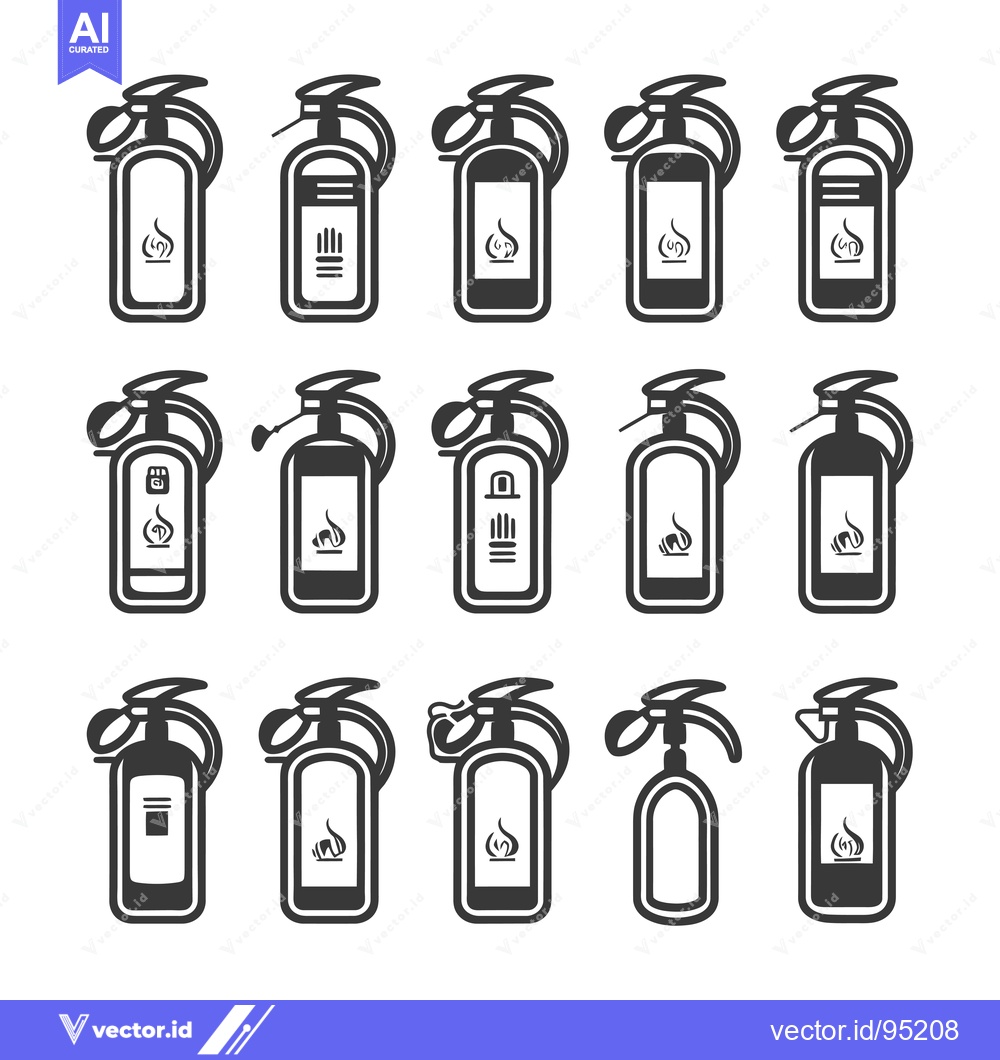 Premium Vector of Set of Fire Extinguisher Icons in Various Styles