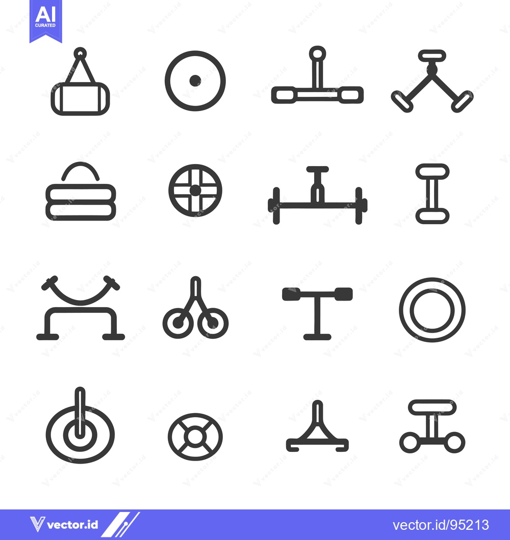Premium Vector of Set of Fitness and Exercise Equipment Icons