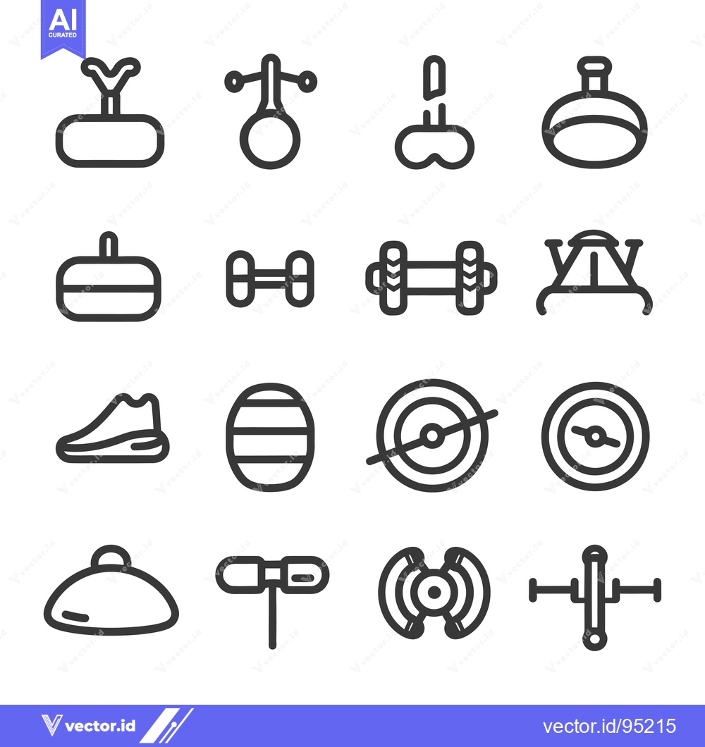 Premium Vector dari Set of Fitness Equipment Icons