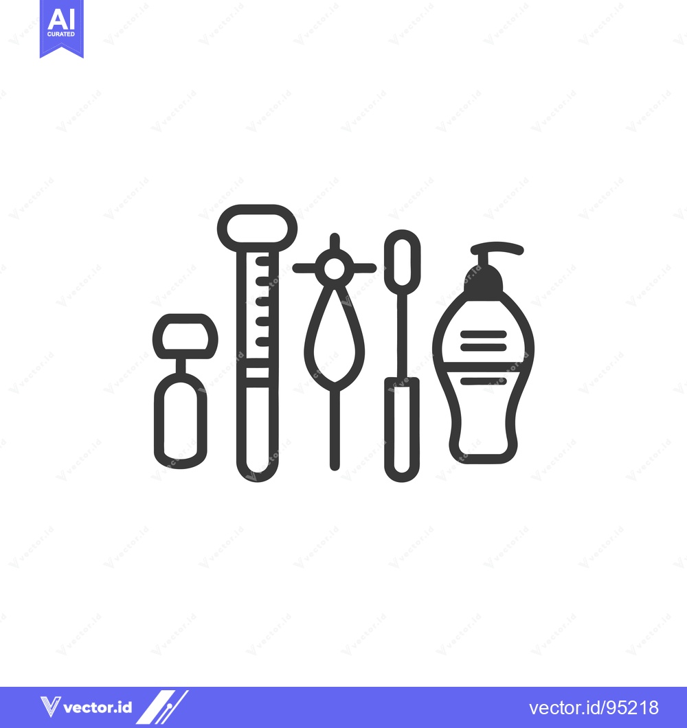 Premium Vector of Set of Five Beauty and Hygiene Products Line Icons
