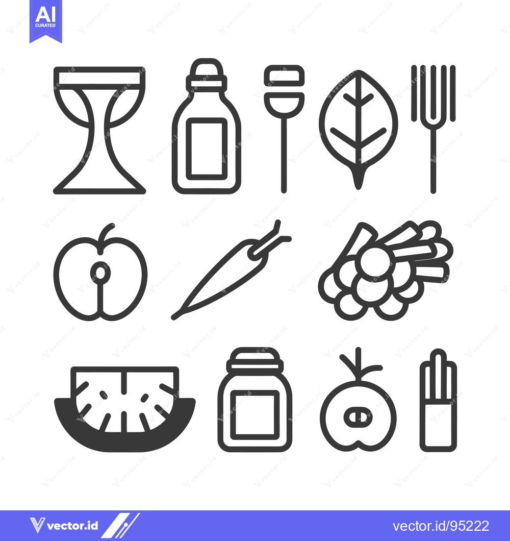 Premium Vector of Set of Food and Drink Icons in Outline Style