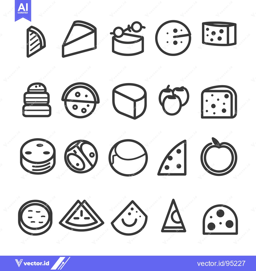 Premium Vector of Set of Food Icons in Black and White