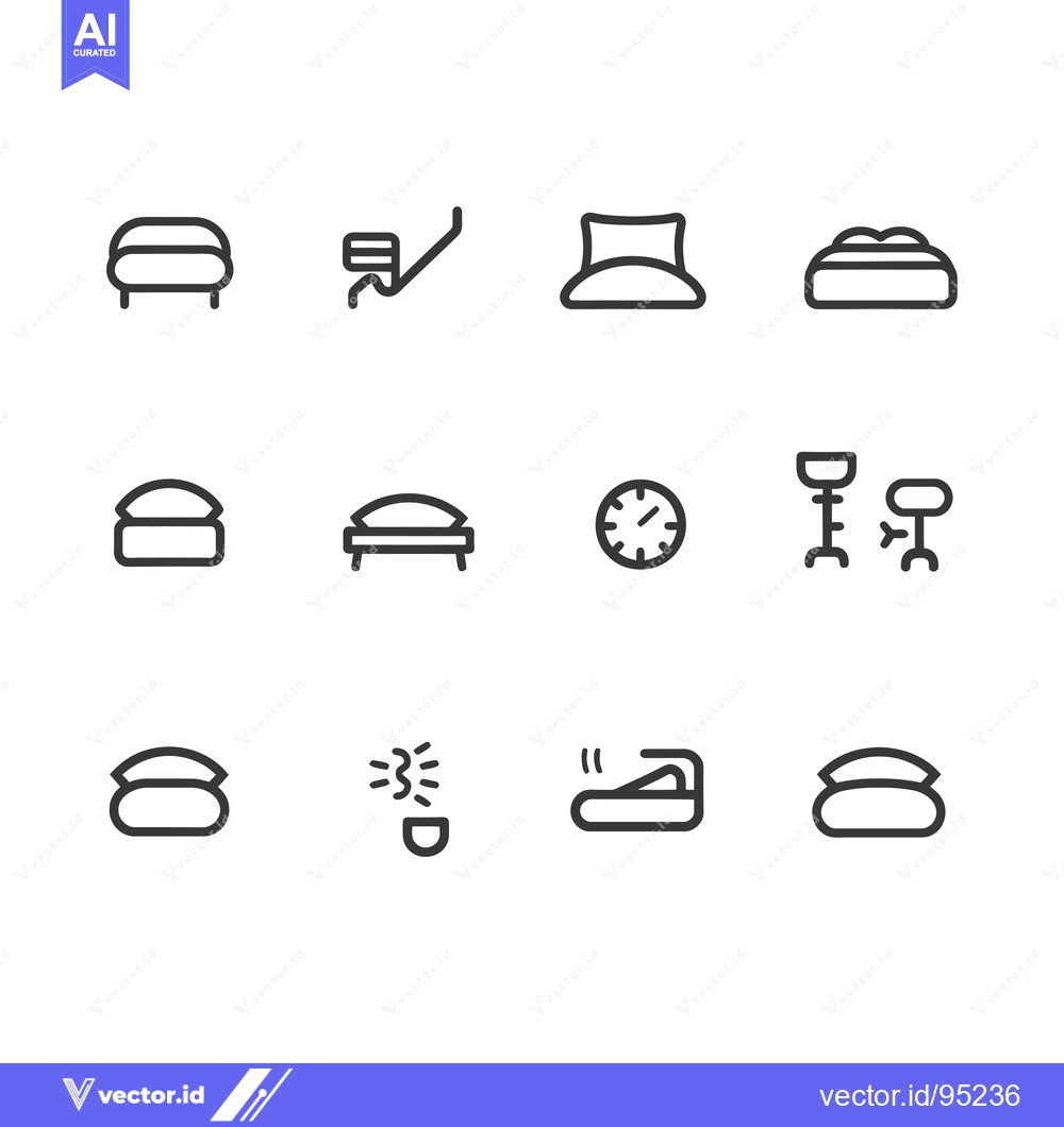 Premium Vector of Set of Furniture and Home Decor Line Icons