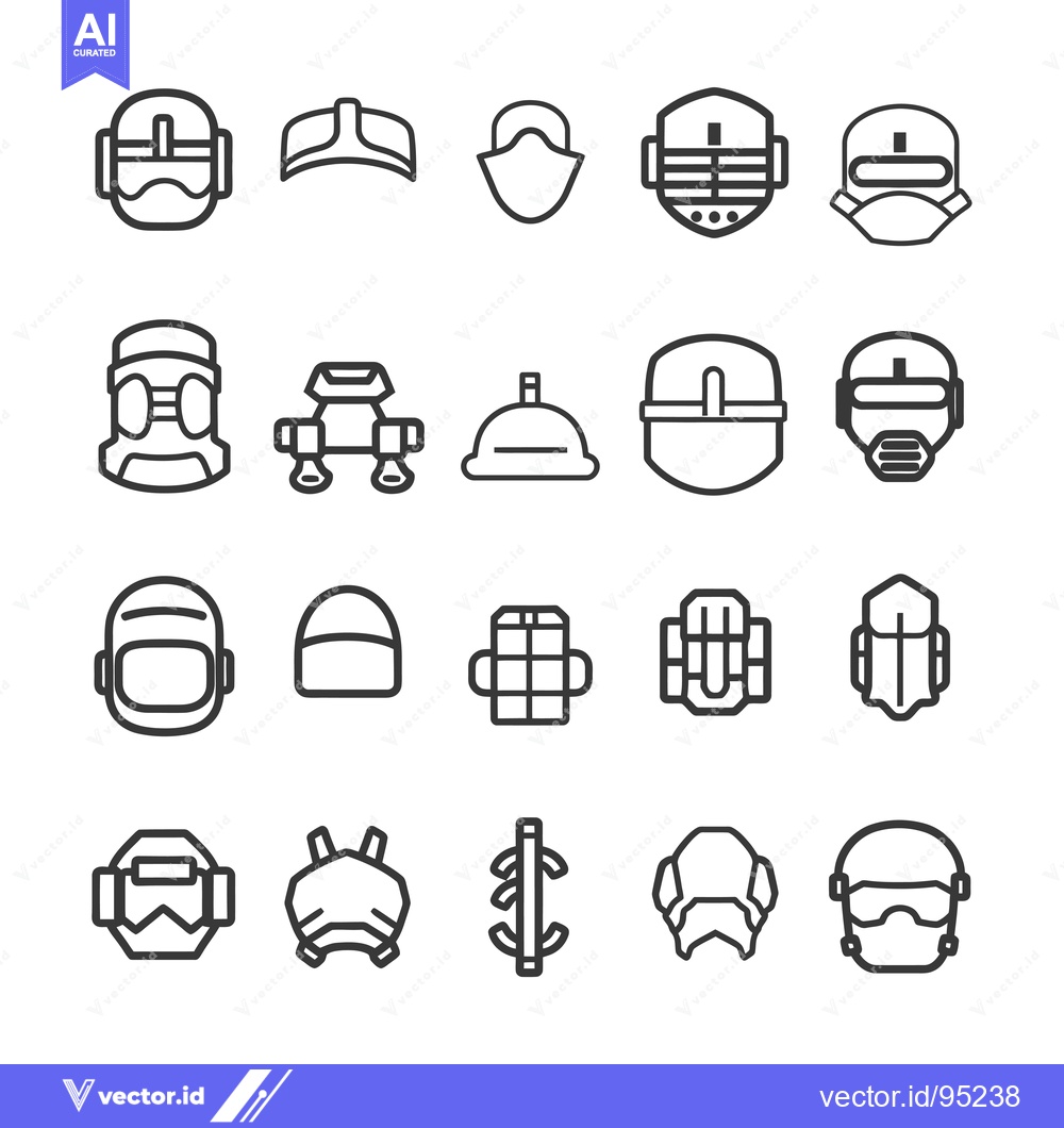Premium Vector dari Set of Futuristic Helmet Icons with Different Styles