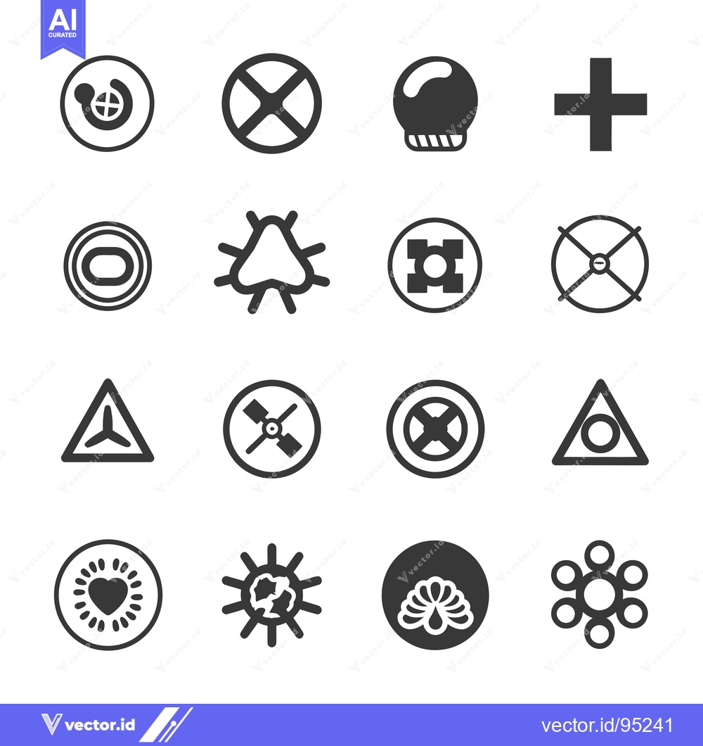 Premium Vector dari Set of Geometric and Abstract Circular and Triangular Icons