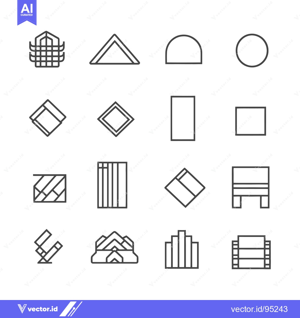Premium Vector dari Set of Geometric Shapes and Patterns as Line Icons
