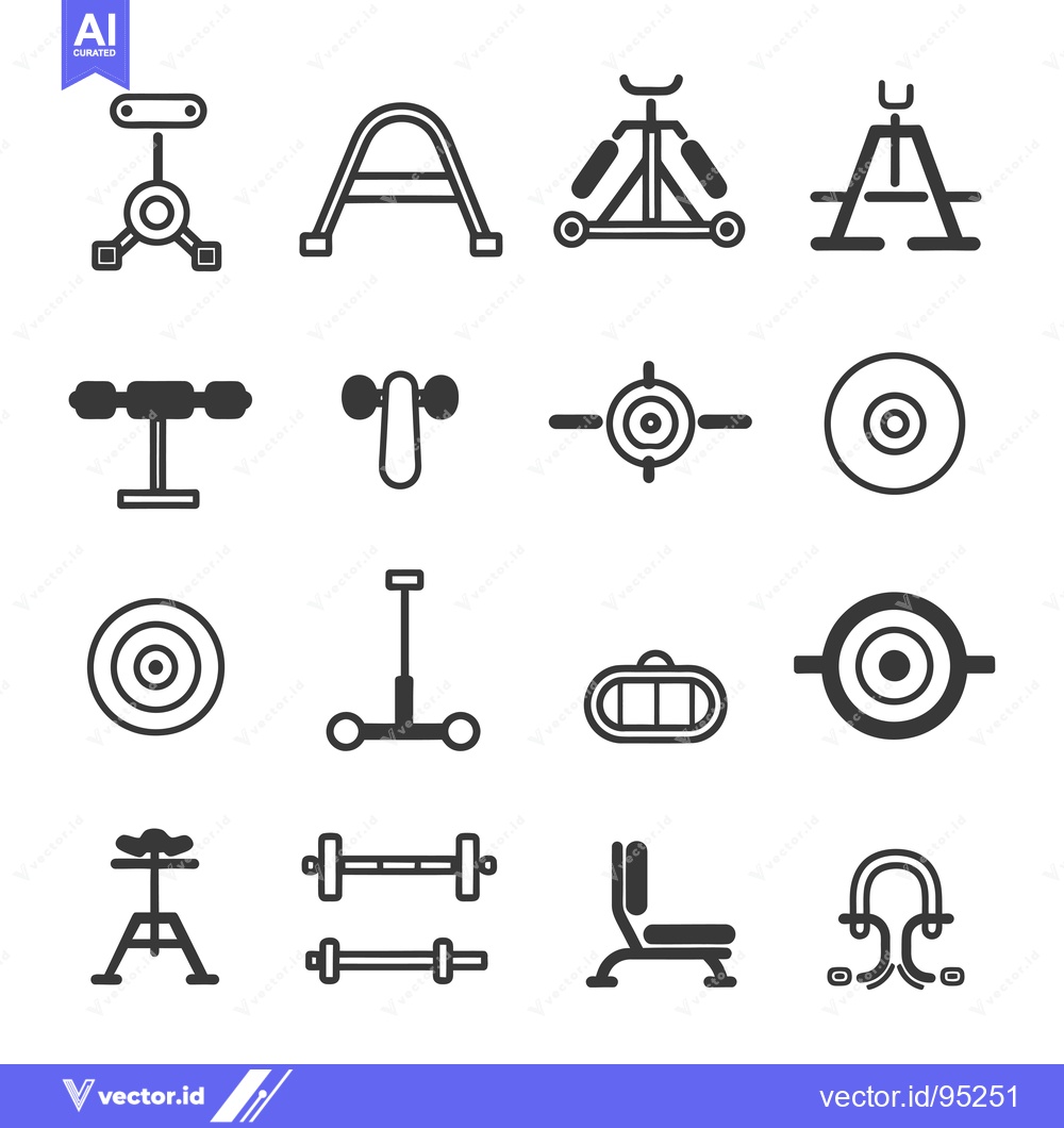 Premium Vector of Set of Gym Equipment Icons