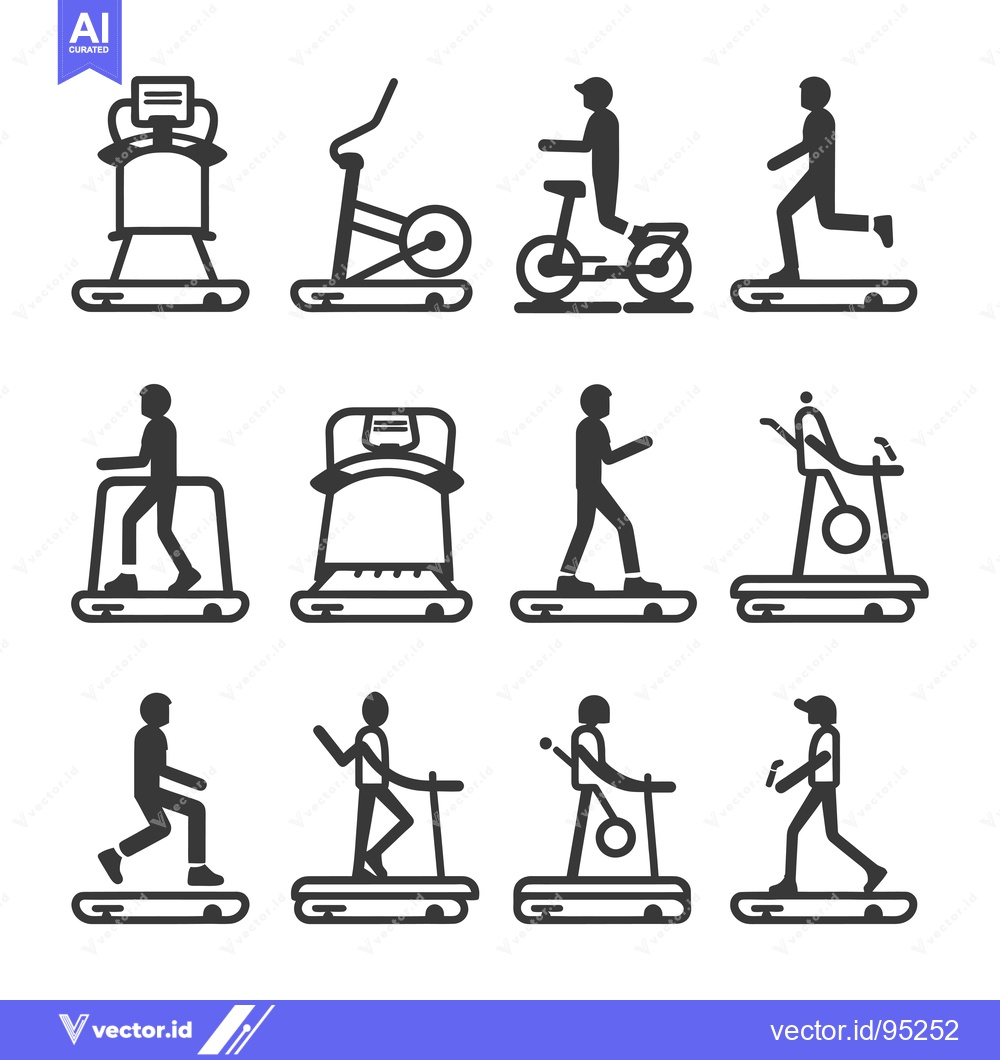 Premium Vector of Set of Gym Exercise Silhouette Icons