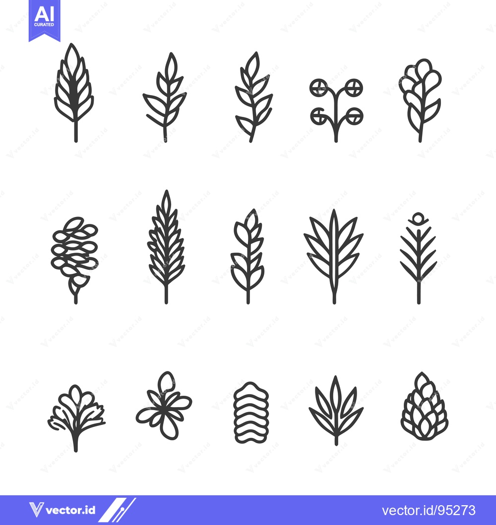 Premium Vector dari Set of Hand-Drawn Line Art Floral Illustrations