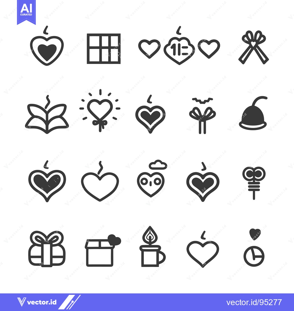 Premium Vector of Set of Hand-Drawn Love-Themed Icons