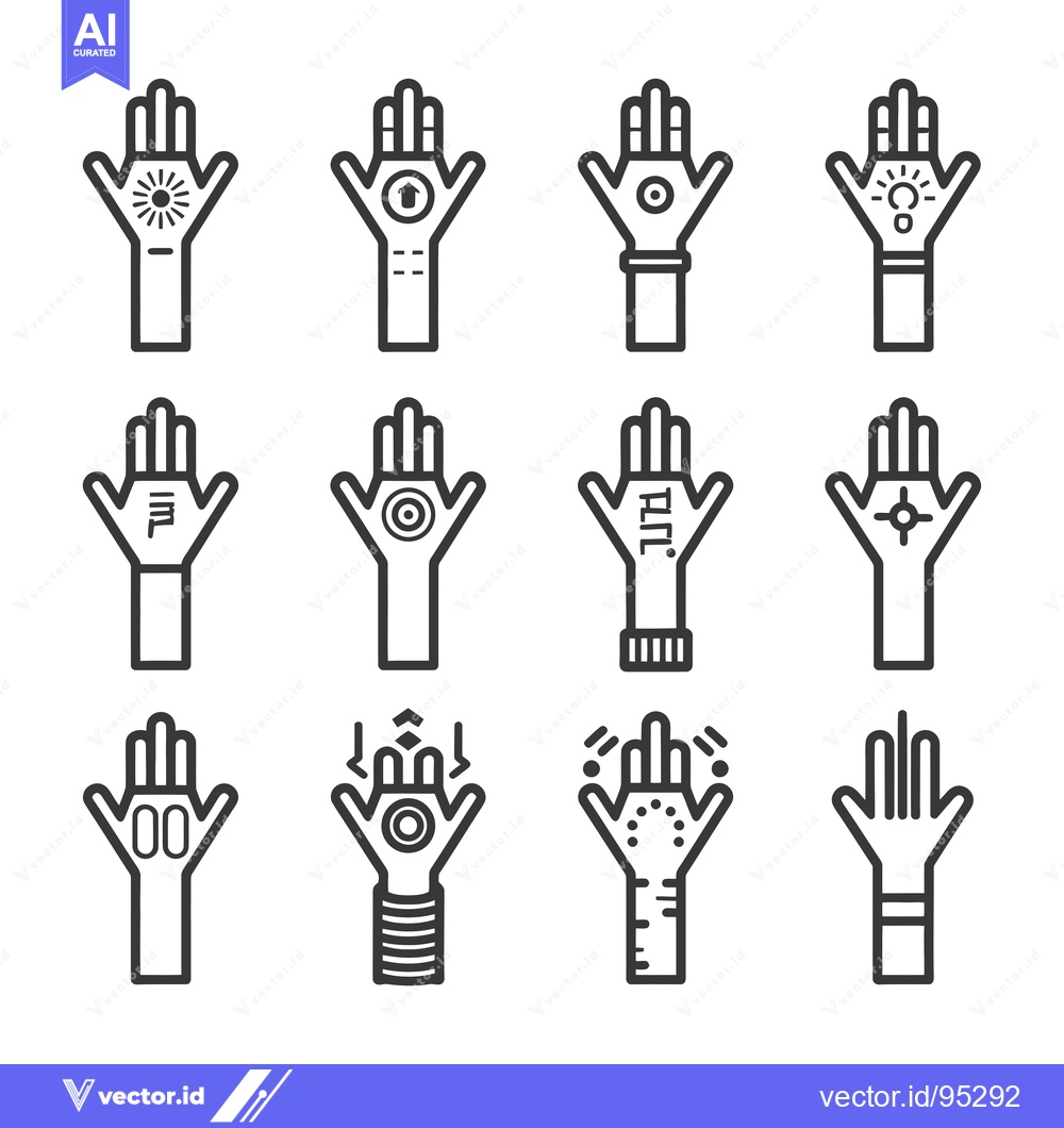 Premium Vector dari Set of Hand Gestures with Unique Symbols and Designs