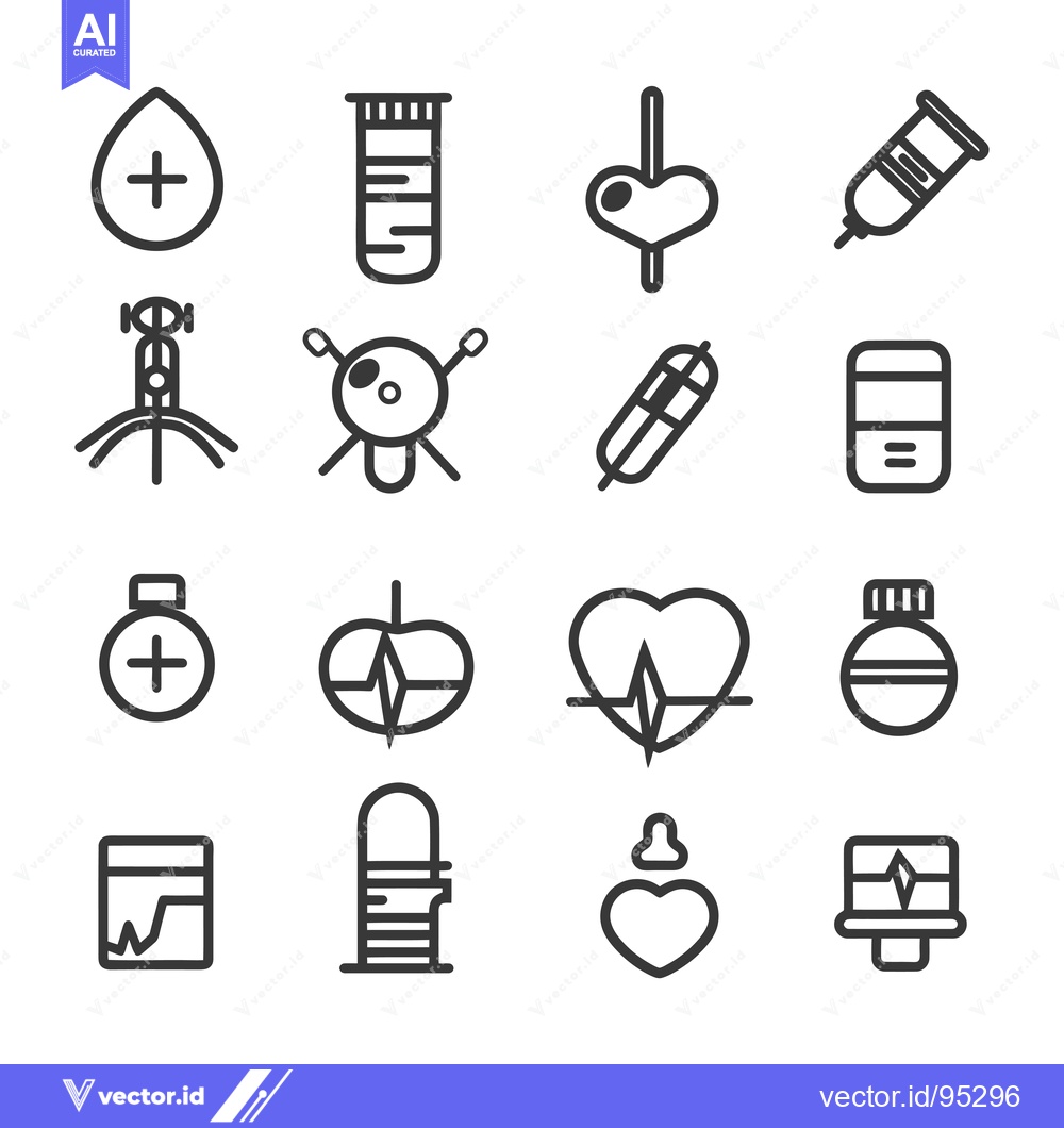 Premium Vector of Set of Healthcare and Medical Icons in Black and White