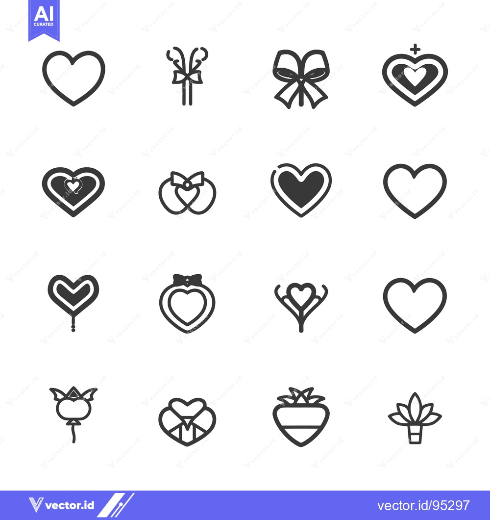 Premium Vector dari Set of Heart and Love Icons for Valentine's Day