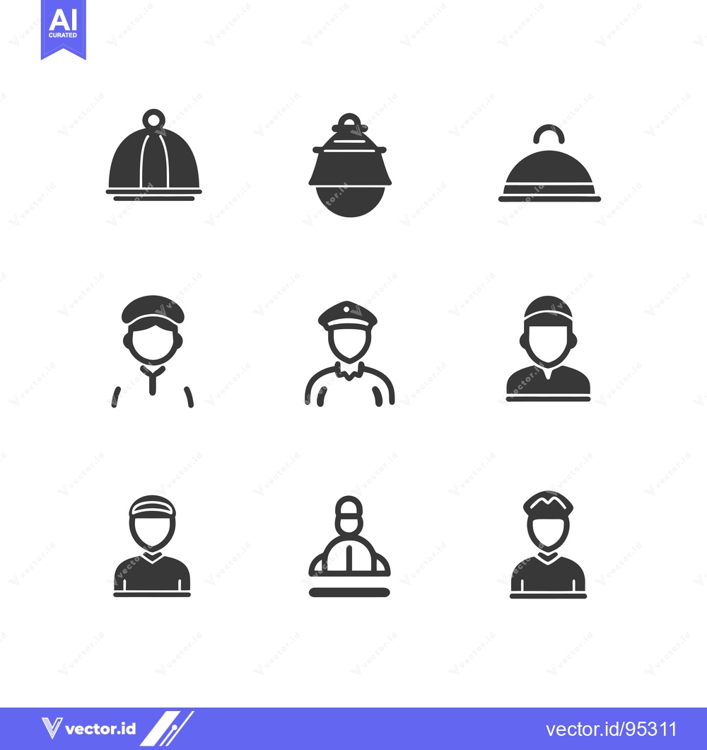 Premium Vector of Set of Hotel Service Icons with Bellhop and Bell