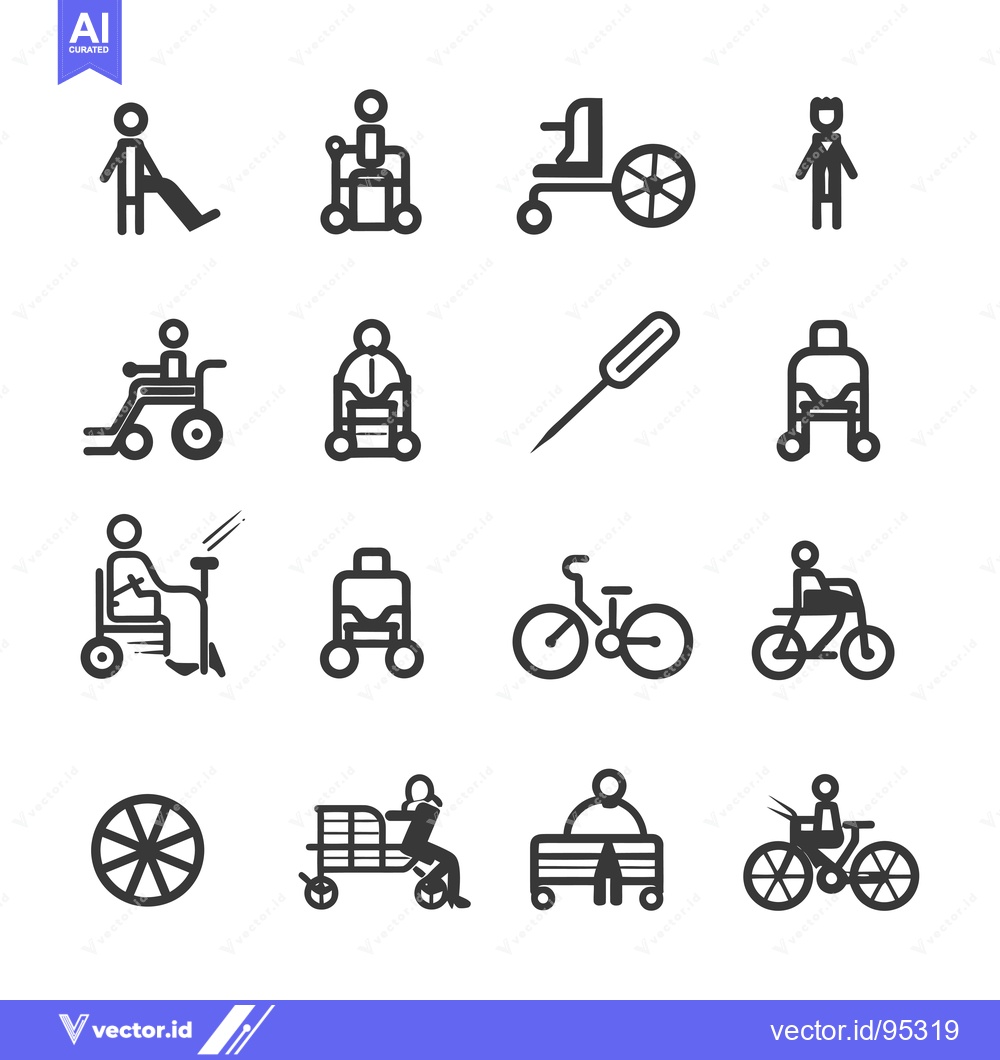 Premium Vector dari Set of Icons Depicting People with Disabilities Using Various Forms of
