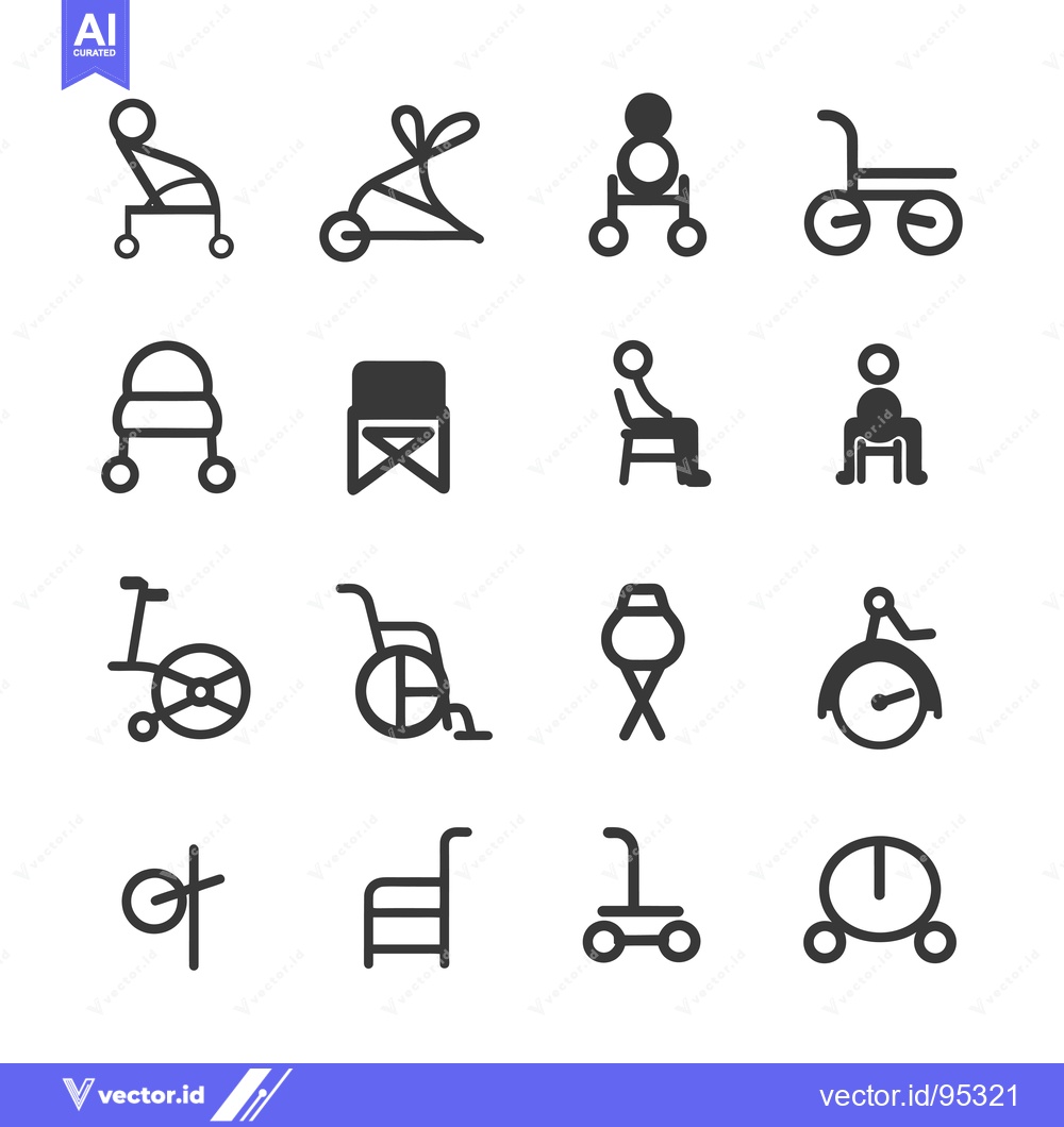Premium Vector of Set of Icons Representing Mobility Aids and Seating