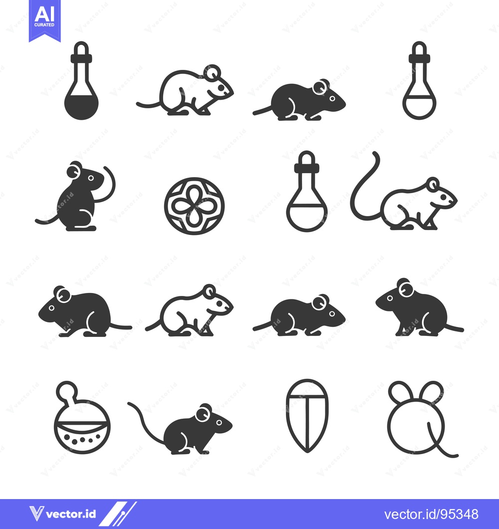 Premium Vector dari Set of Lab Mouse Icons for Research and Experimentation