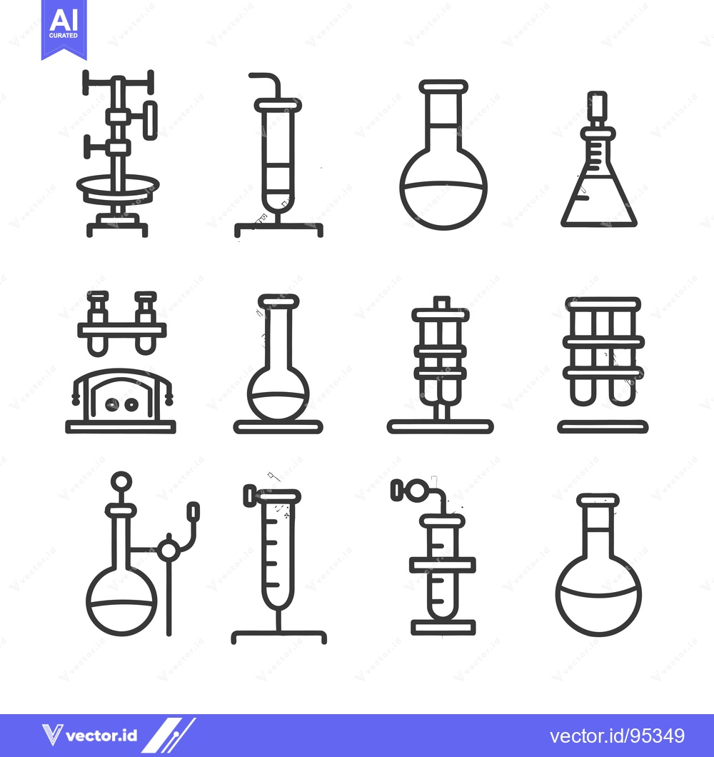 Premium Vector dari Set of laboratory equipment icons