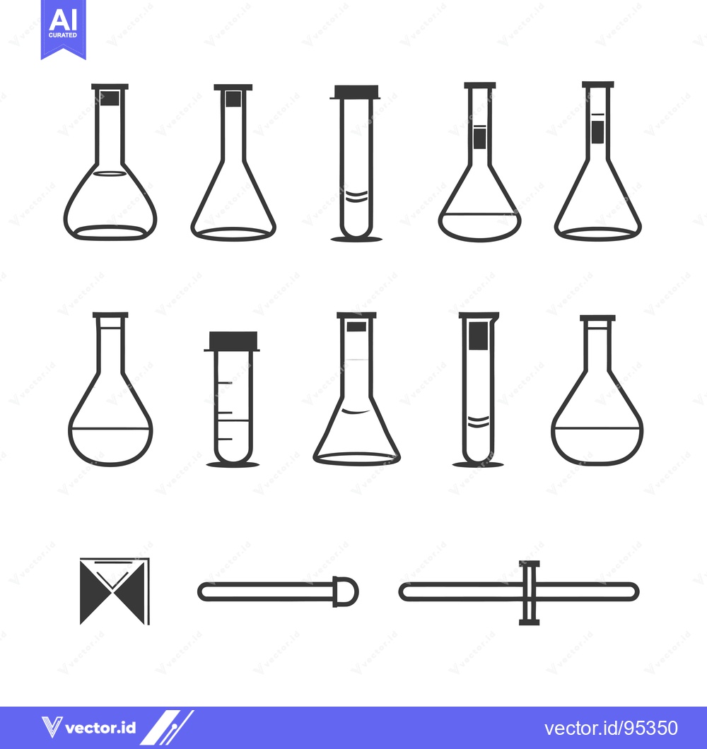 Premium Vector of Set of Laboratory Equipment Icons