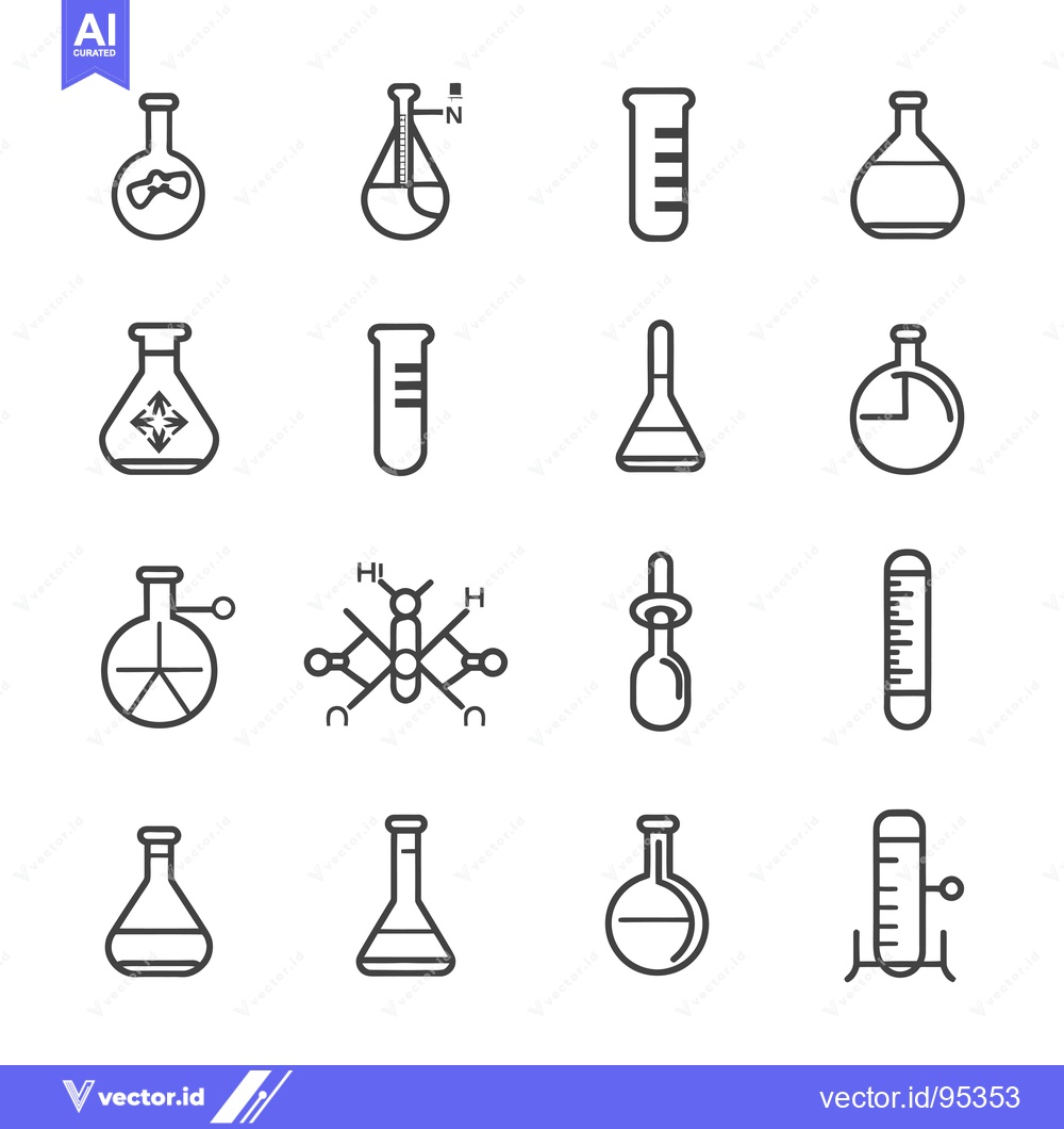 Premium Vector of Set of Laboratory Glassware Icons