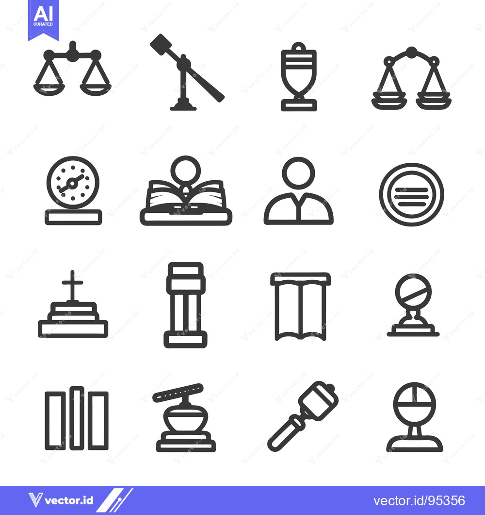 Premium Vector of Set of Law and Justice Related Icons